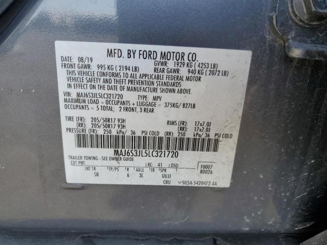 MAJ6S3JL5LC321720 - 2020 FORD ECOSPORT SES GRAY photo 13