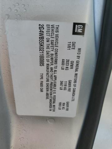 2G4WB55K021180885 - 2002 BUICK REGAL LS 银色 照片 12