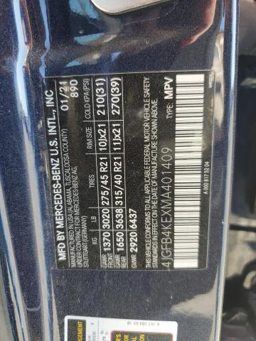 4JGFB4KEXMA401409 - 2021 MERCEDES-BENZ GLE 350 4MATIC BLUE photo 13