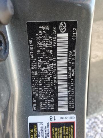 4T1BK1EB1EU116144 - 2014 TOYOTA AVALON BASE 绿色 照片 12