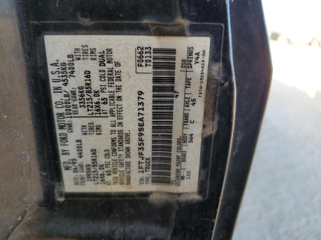 1FTJF35F9SEA71379 - 1995 FORD F350 BLACK photo 12