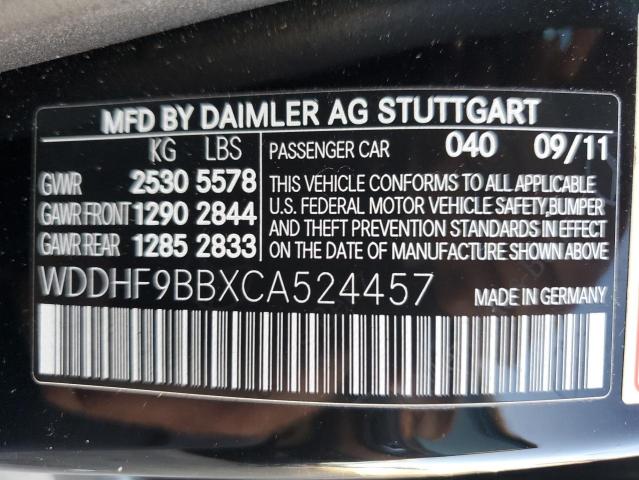 WDDHF9BBXCA524457 - 2012 MERCEDES-BENZ E 550 4MATIC BLACK photo 13