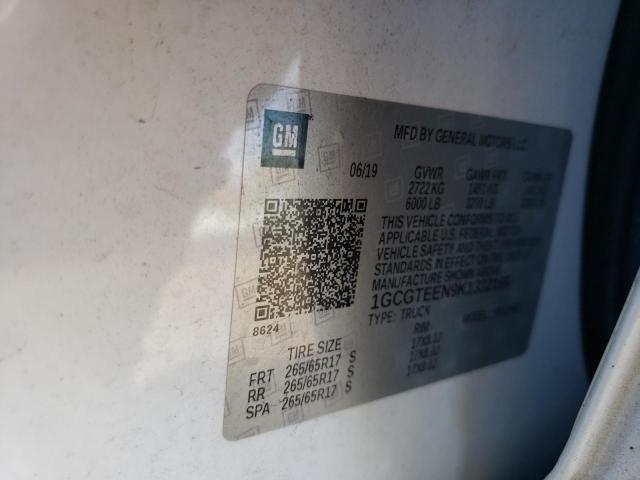 1GCGTEEN9K1332166 - 2019 CHEVROLET COLORADO ZR2 WHITE photo 12