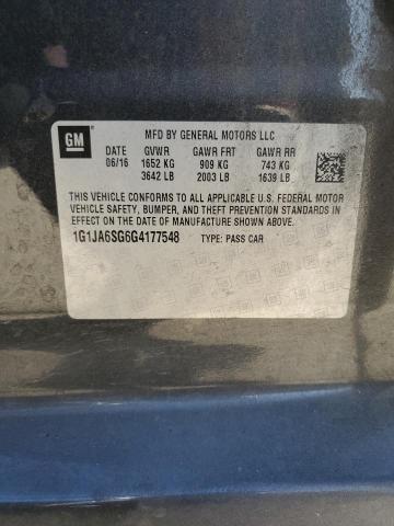 1G1JA6SG6G4177548 - 2016 CHEVROLET SONIC LS 石墨色 照片 12