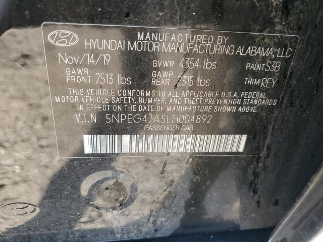 5NPEG4JA5LH004892 - 2020 HYUNDAI SONATA SE BLACK photo 12