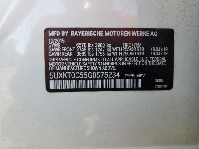 5UXKT0C55G0S75234 - 2016 BMW X5 XDR40E WHITE photo 13