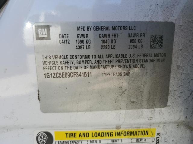 1G1ZC5E09CF341511 - 2012 CHEVROLET MALIBU 1LT WHITE photo 13