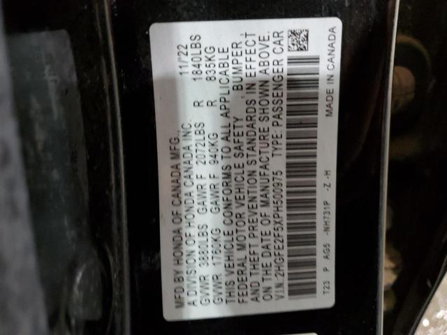 2HGFE2F5XPH500975 - 2023 HONDA CIVIC SPORT 黑色 照片 13