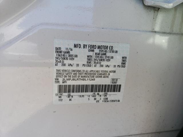 2LMPJ8LR7HBL11245 - 2017 LINCOLN MKX RESERVE أبيض صورة 14