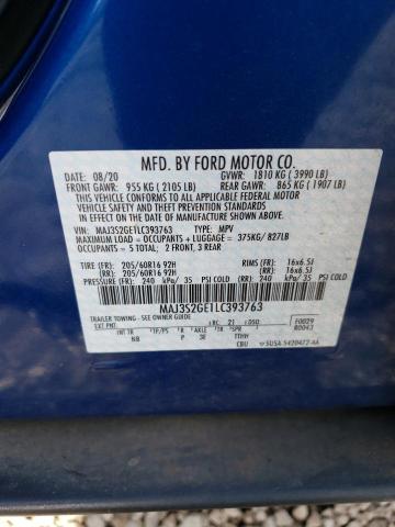 MAJ3S2GE1LC393763 - 2020 FORD ECOSPORT SE BLUE photo 13