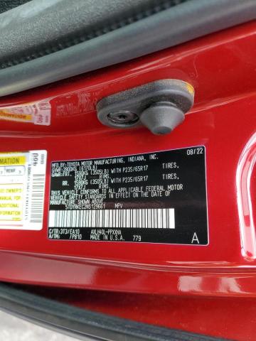 5TDYRKEC2NS129661 - 2022 TOYOTA SIENNA XLE RED photo 13