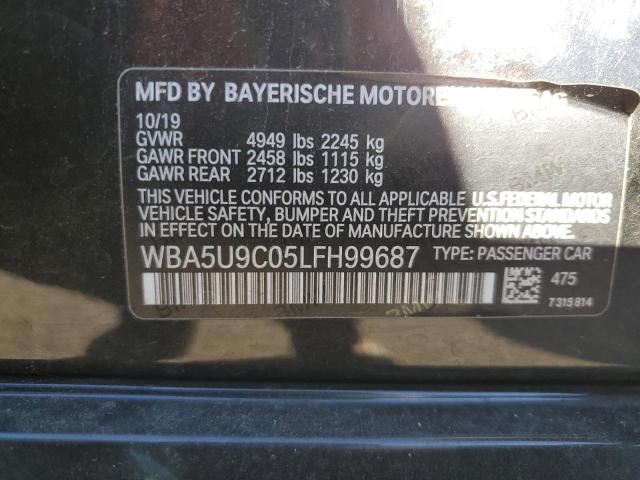WBA5U9C05LFH99687 - 2020 BMW M340XI BLACK photo 12