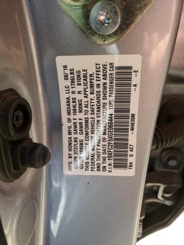 19XFC2F5XGE066444 - 2016 HONDA CIVIC LX SILVER photo 12