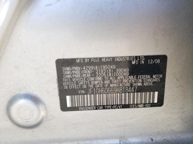 JF1GH60669H818447 - 2009 SUBARU IMPREZA 2.5I PREMIUM SILVER photo 12