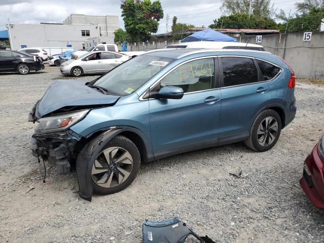 5J6RM4H92FL115948 - 2015 HONDA CR-V TOURING BLUE photo 1