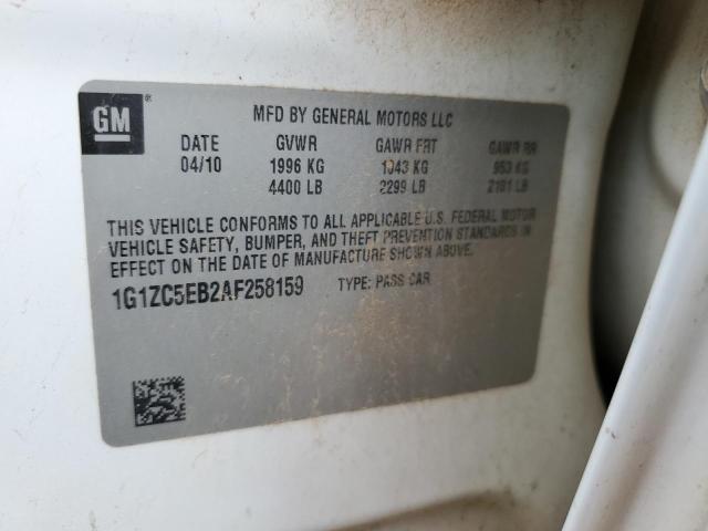 1G1ZC5EB2AF258159 - 2010 CHEVROLET MALIBU 1LT WHITE photo 13