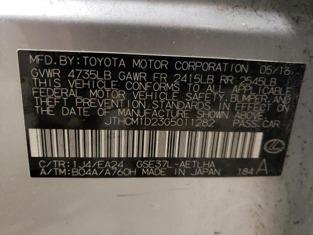 JTHCM1D23G5011282 - 2016 LEXUS IS 300 SILVER photo 13