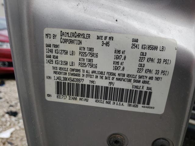 1J4GL38K45W639977 - 2005 JEEP LIBERTY RENEGADE 银色 照片 12