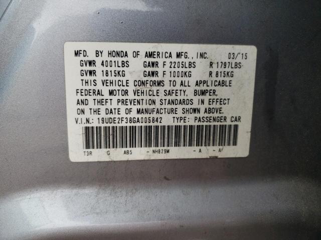 19UDE2F38GA005842 - 2016 ACURA ILX BASE WATCH PLUS SILVER photo 12