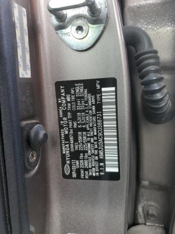 KM8JU3AC9CU388731 - 2012 HYUNDAI TUCSON GLS GRAY photo 13