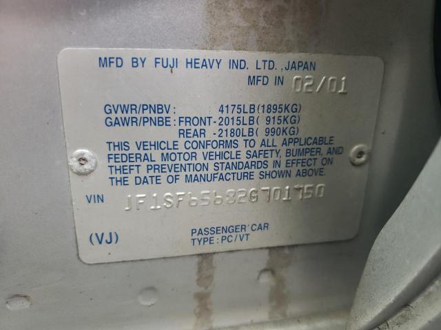 JF1SF65682G701750 - 2002 SUBARU FORESTER S SILVER photo 14