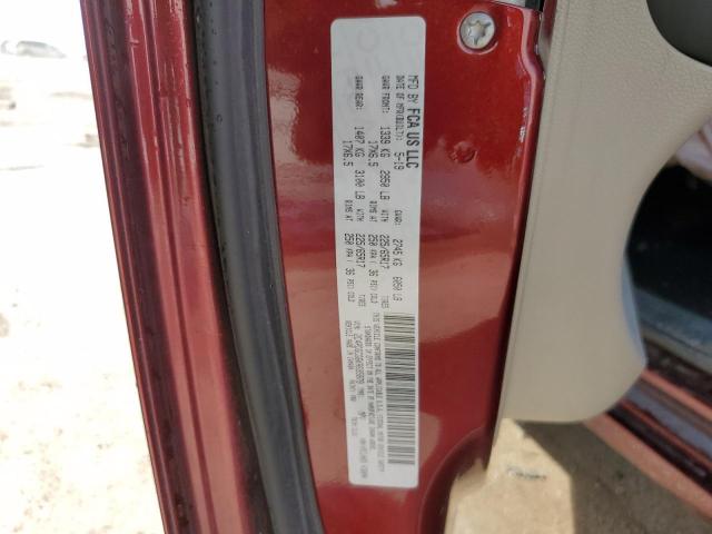 2C4RDGCG6KR695879 - 2019 DODGE GRAND CARA SXT BURGUNDY photo 13