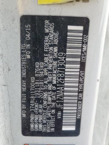 JF1ZNAA12F8713049 - 2015 TOYOTA SCION FR-S 白色 照片 12