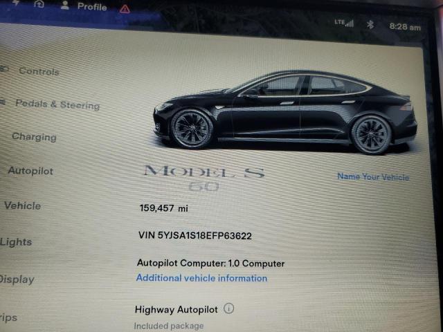 5YJSA1S18EFP63622 - 2014 TESLA MODEL S შავი ფოტო 9