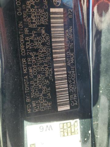 JTKDE177870216287 - 2007 TOYOTA SCION TC 黑色 照片 12