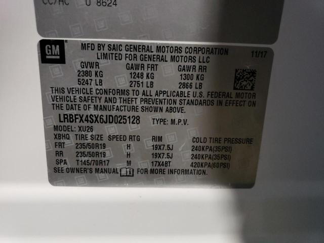 LRBFX4SX6JD025128 - 2018 BUICK ENVISION PREMIUM II Սպիտակ լուսանկար 13