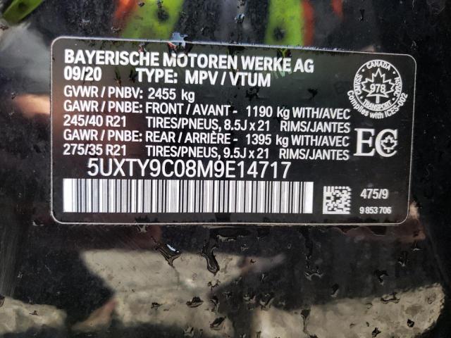 5UXTY9C08M9E14717 - 2021 BMW X3 XDRIVEM40I შავი ფოტო 13