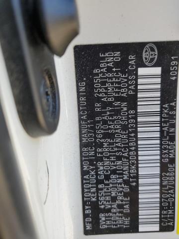 4T1BK3DB4BU413918 - 2011 TOYOTA AVALON BASE 白色 照片 12