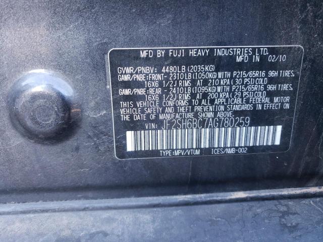 JF2SH6BC7AG780259 - 2010 SUBARU FORESTER XS Mavi foto 12