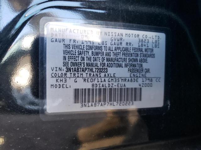 3N1AB7AP7HL720223 - 2017 NISSAN SENTRA S BLACK photo 12