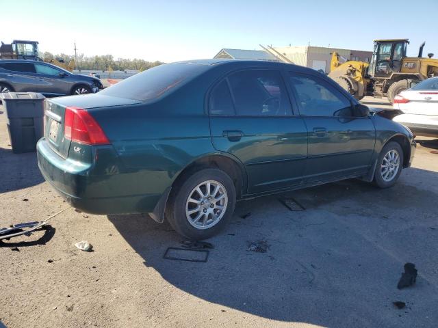 JHMES16502S001728 - 2002 HONDA CIVIC LX GREEN photo 3