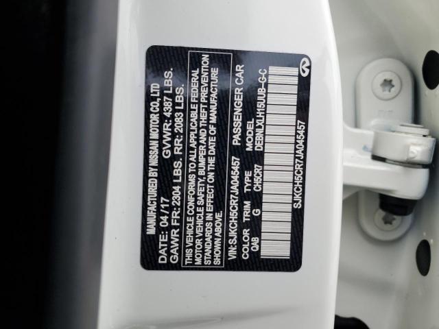 SJKCH5CR7JA045457 - 2018 INFINITI QX30 BASE WHITE photo 13