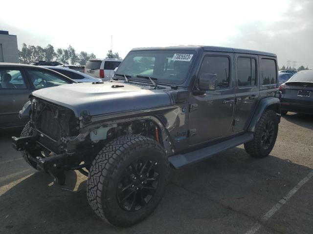 1C4JJXP63MW682024 - 2021 JEEP WRANGLER U SAHARA 4XE GRAY photo 1