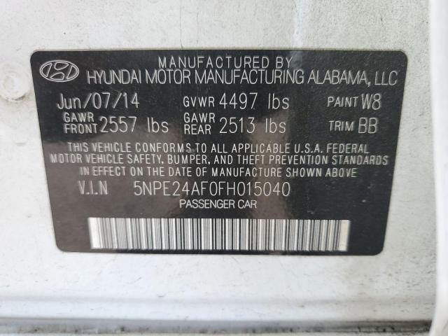 5NPE24AF0FH015040 - 2015 HYUNDAI SONATA SE WHITE photo 12