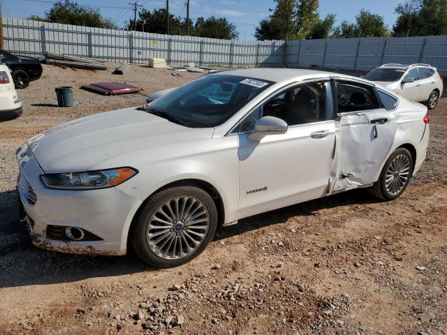 3FA6P0RU2DR309721 - 2013 FORD FUSION HYB TITANIUM HEV WHITE photo 1