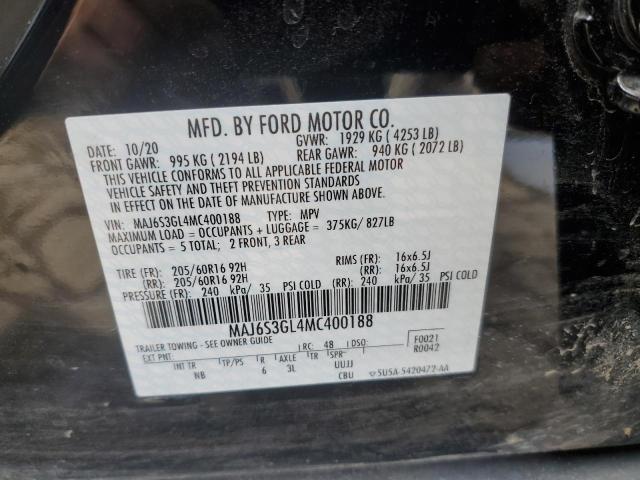 MAJ6S3GL4MC400188 - 2021 FORD ECOSPORT SE BLACK photo 13