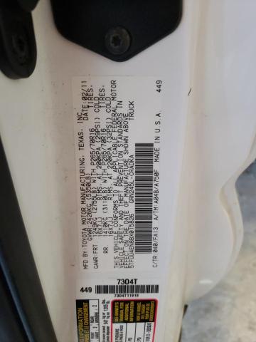 5TFUU4EN8BX015826 - 2011 TOYOTA TACOMA ACCESS CAB Ақ фото 12