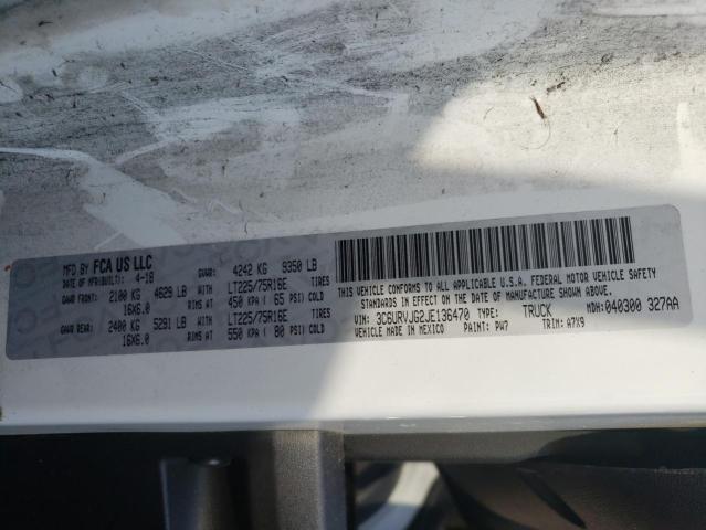 3C6URVJG2JE136470 - 2018 RAM PROMASTER 3500 HIGH თეთრი ფოტო 13