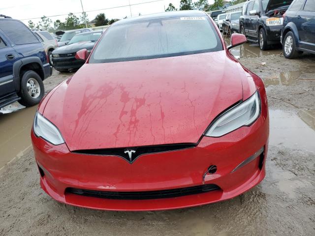5YJSA1E57MF435363 - 2021 TESLA MODEL S RED photo 5
