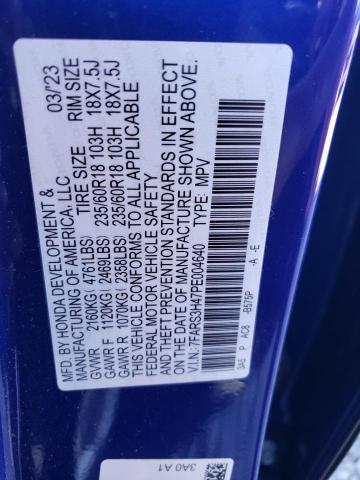 7FARS3H47PE004640 - 2023 HONDA CR-V EX BLUE photo 12