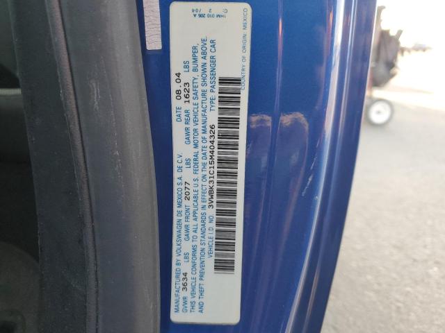 3VWBK31C15M404326 - 2005 VOLKSWAGEN NEW BEETLE GL 蓝色 照片 12