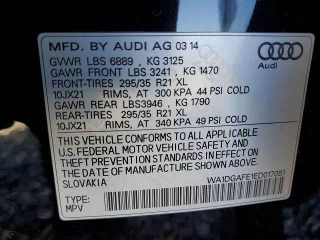WA1DGAFE1ED017051 - 2014 AUDI Q7 PRESTIGE BLACK photo 14