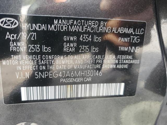 5NPEG4JA6MH130146 - 2021 HYUNDAI SONATA SE CHARCOAL photo 12