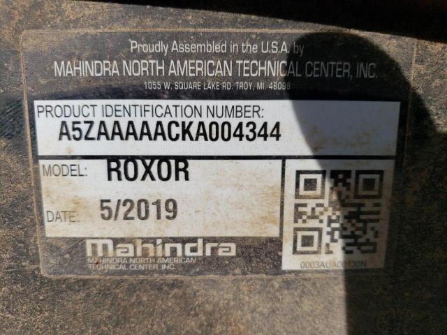 A5ZAAAAACKA004344 - 2019 MAHINDRA AND MAHINDRA ROXOR Черный фото 10