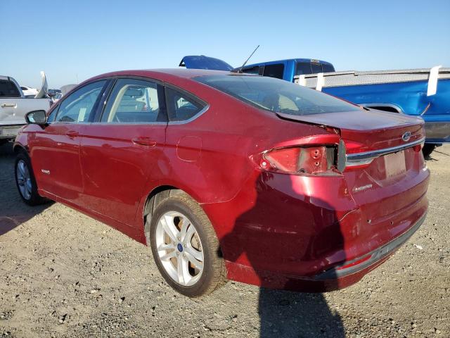 3FA6P0LU4JR281392 - 2018 FORD FUSION SE HYBRID RED photo 2