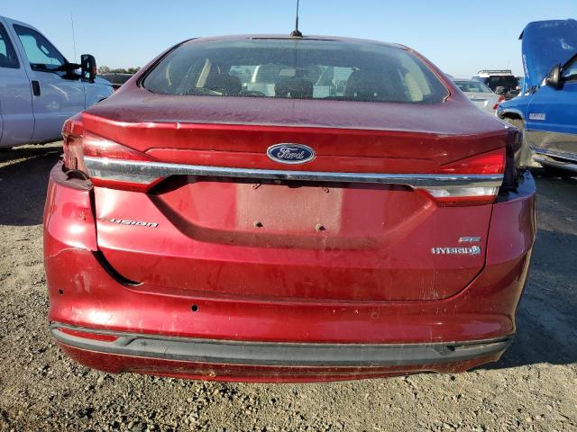 3FA6P0LU4JR281392 - 2018 FORD FUSION SE HYBRID RED photo 6